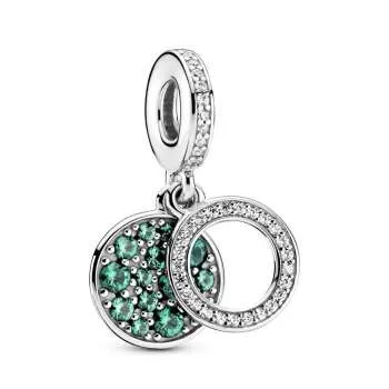 Talisman de tip pandantiv dublu cu disc verde strălucitor 