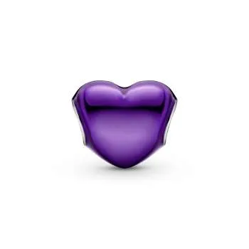 Talisman cu inimă violetă metalică 