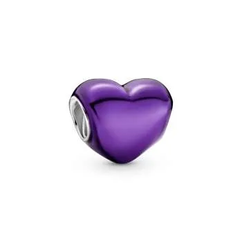 Talisman cu inimă violetă metalică 