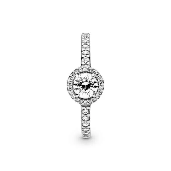 Inel cu model rotund, din argint 925, cu zirconiu cubic