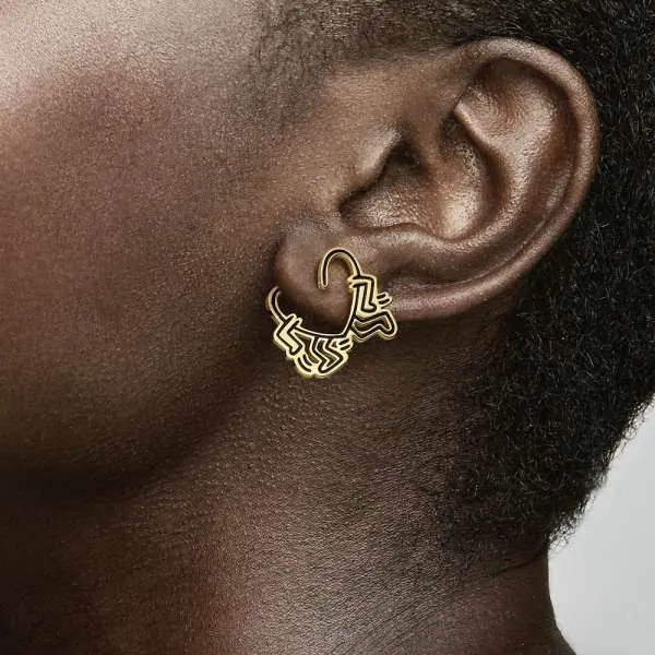 Серьга-пуссета «Ходячее сердце» Keith Haring™ x Pandora​ 