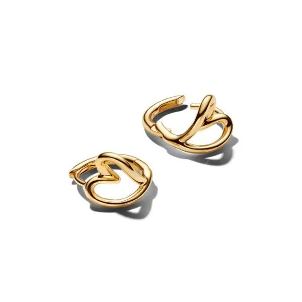 Cercei rotunzi mici cu inimă cu formă organică 