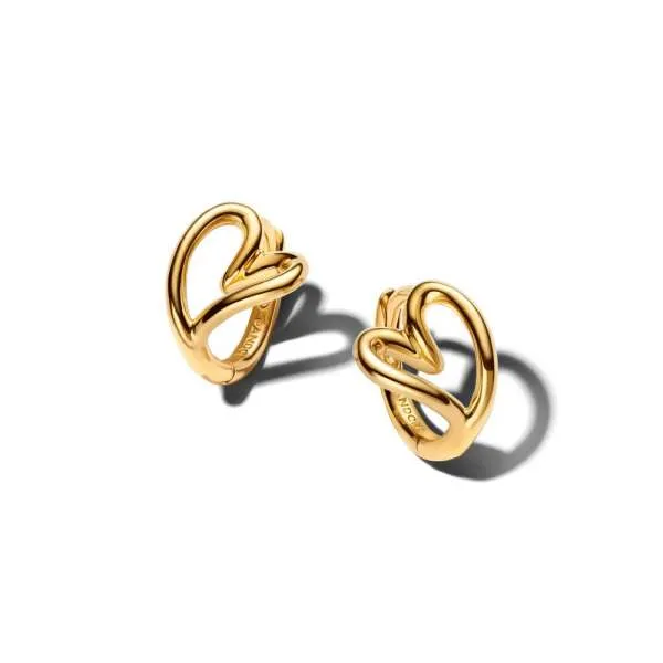 Cercei rotunzi mici cu inimă cu formă organică 