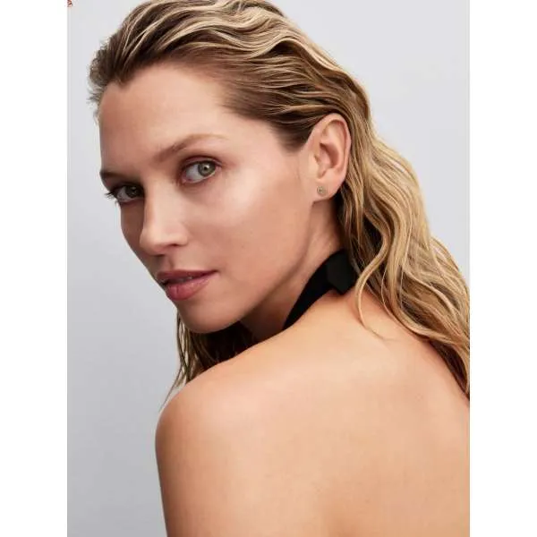 Серьги-пусеты «Трилогия сердец» с ореолом 