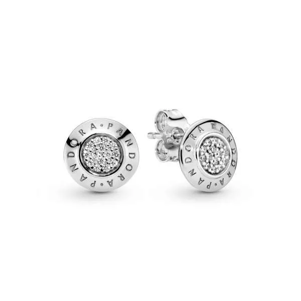 Cercei din argint şi zirconiu cubic, cu semnătura PANDORA