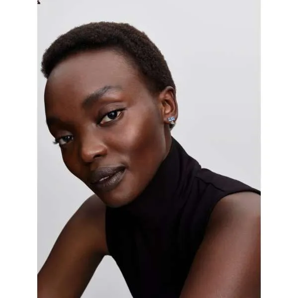 Серьги-пусеты Bridgerton с голубым бантом 