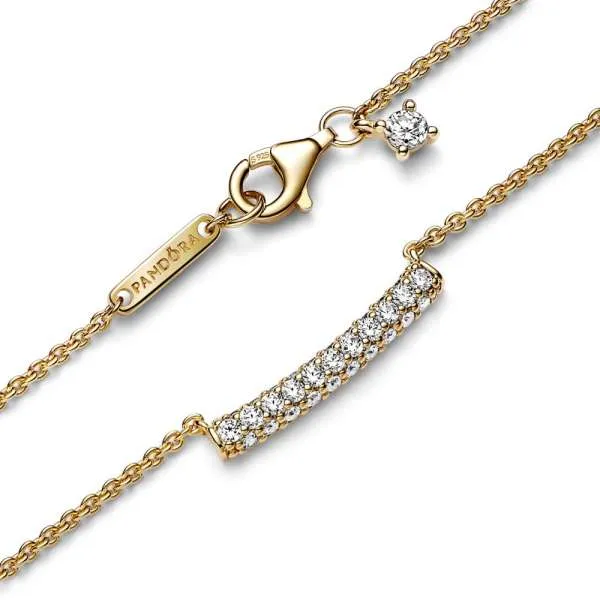 Colier cu bară cu un rând de pietre pavé Pandora Timeless