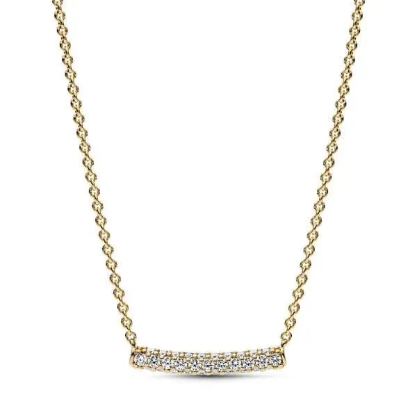 Colier cu bară cu un rând de pietre pavé Pandora Timeless