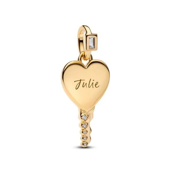 Подвеска-ключ с сердцем для гравировки 