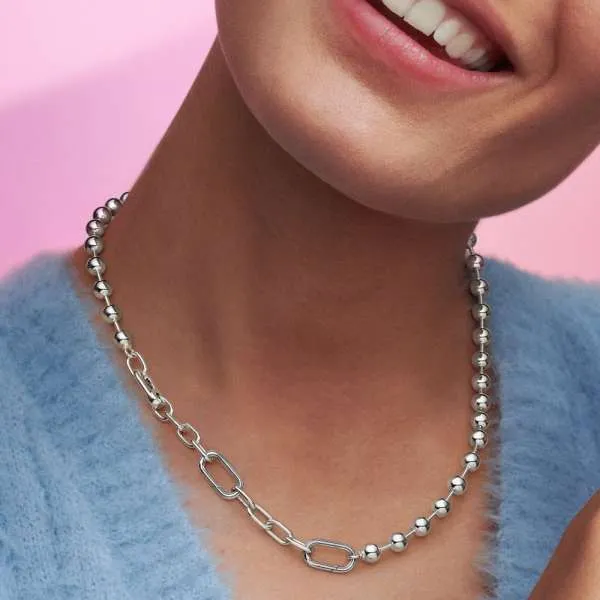 Ожерелье Pandora ME с металлическими бусинами и звеньями цепочки 