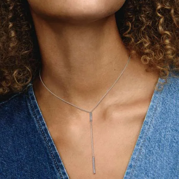 Colier Pandora Timeless cu prismă pavé