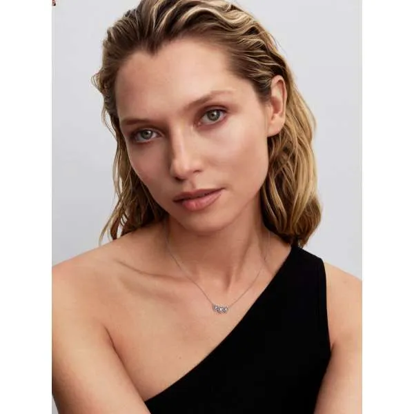 Colier cu trilogie de inimi cu halo 