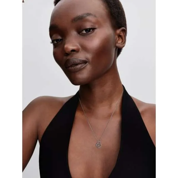 Colier cu pandantiv cu lacăt în formă de inimă și halo strălucitor 