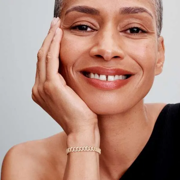 Браслет паве с кубинской цепочкой 