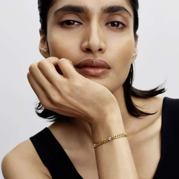 Brățară lanț cubanez cu inimă 