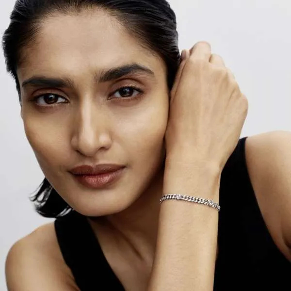 Brățară lanț cubanez cu inimă 