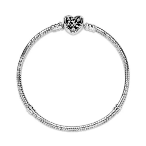 Классический браслет Pandora Moments с застежкой в виде сердца с генеалогическим древом