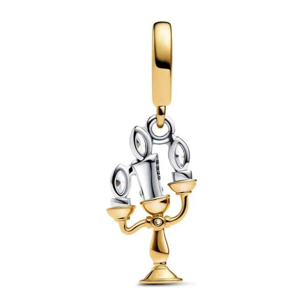 Talisman de tip pandantiv cu Lumiere din Frumoasa și Bestia de la Disney