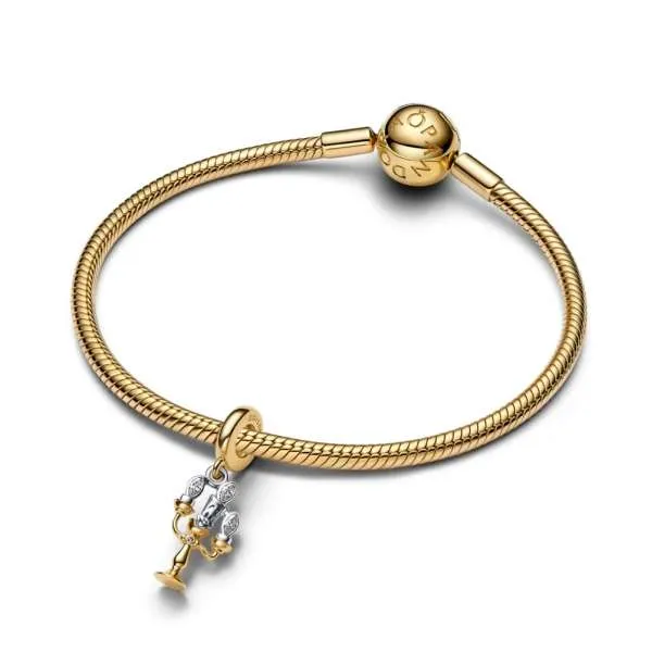 Talisman de tip pandantiv cu Lumiere din Frumoasa și Bestia de la Disney