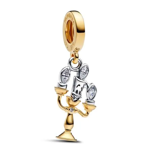 Talisman de tip pandantiv cu Lumiere din Frumoasa și Bestia de la Disney
