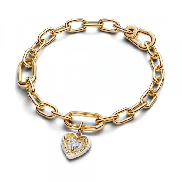 Talisman cu medalion cu inimă albă strălucitoare 