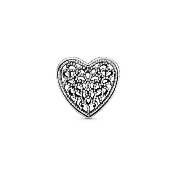 Talisman inimă dantelată din argint 