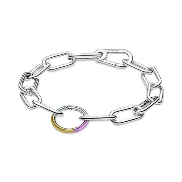 Conector rotund de stil Pandora ME cu efect de tip tie-dye