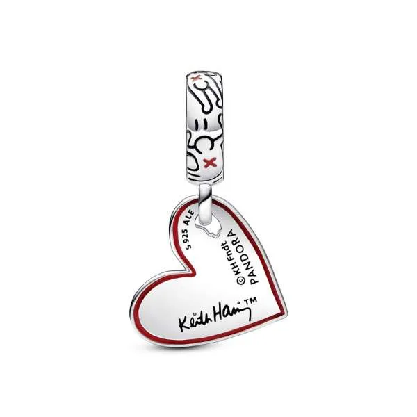 Talisman de tip pandantiv cu inimă Oameni Keith Haring™ x Pandora