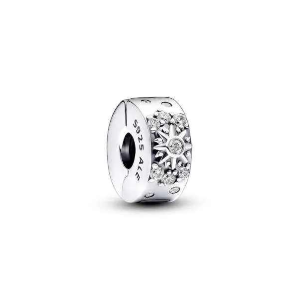 Talisman Clip Soare Strălucitor & Lună în Semilună 