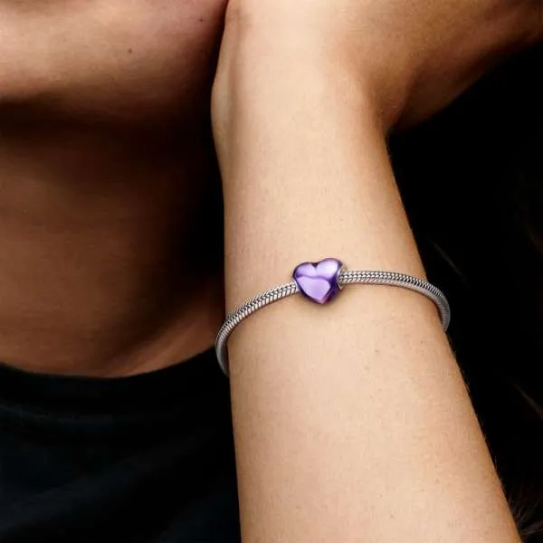 Talisman Inimă Violet Metalic 
