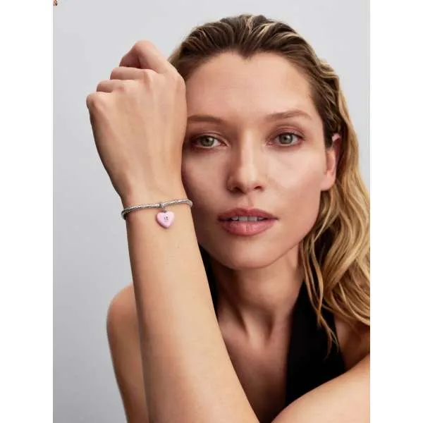 Подвеска-замок — розовое керамическое сердце 