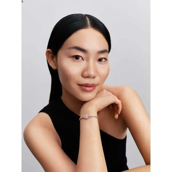 Talisman cu cubul iubirii și sticlă de Murano roz 