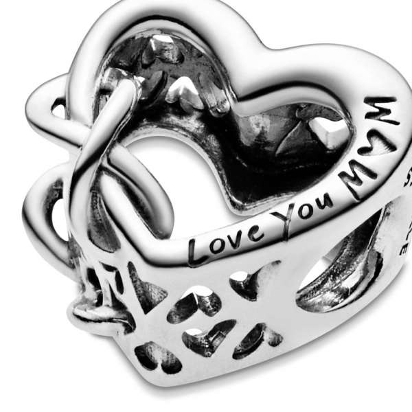 Talisman cu inimioară în stil infinity Love You Mum