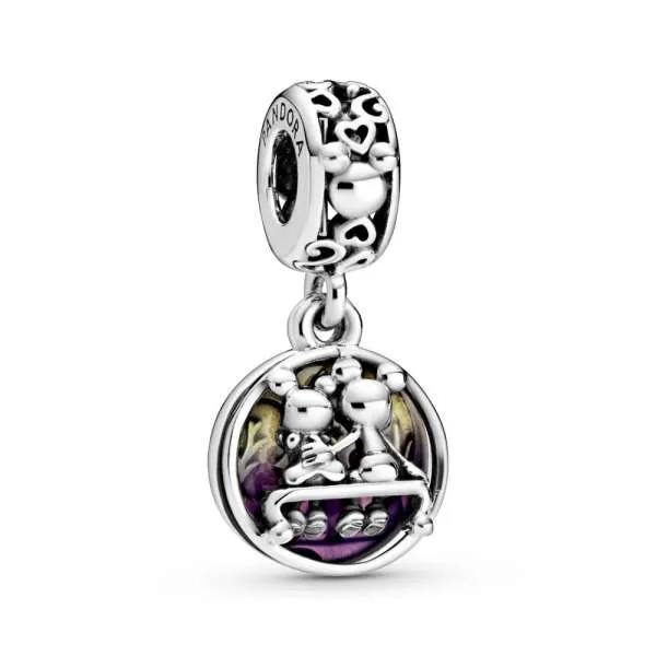 Talisman de tip pandantiv Disney Mickey Mouse & Minnie Mouse „Happily Ever After”