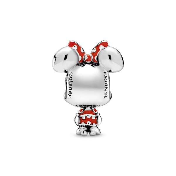 Talisman cu Minnie Mouse de la Disney cu rochiță și fundă cu buline