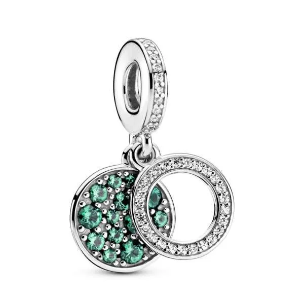 Talisman de tip pandantiv dublu cu disc verde strălucitor