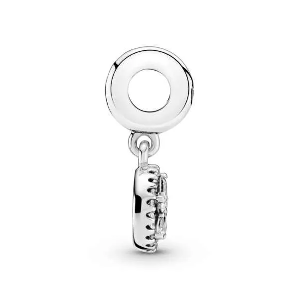 Talisman de tip pandantiv cu cerc cu fulg de nea strălucitor