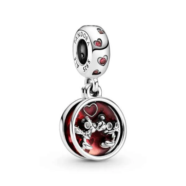 Talisman de tip pandantiv Disney Mickey Mouse & Minnie Mouse - Love and Kisses (Iubire și săruturi)