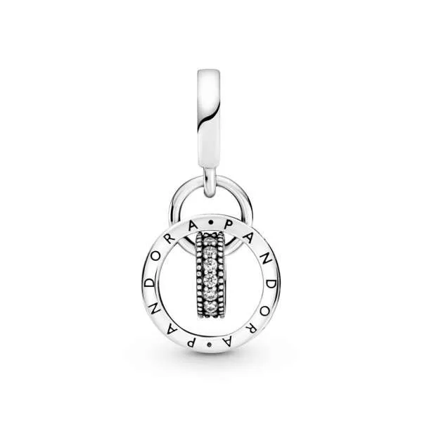 Talisman de tip pandantiv cu cercuri cu logo-ul Pandora
