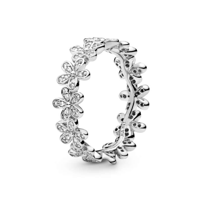 Inel cu margarete, din argint 925 şi zirconiu cubic