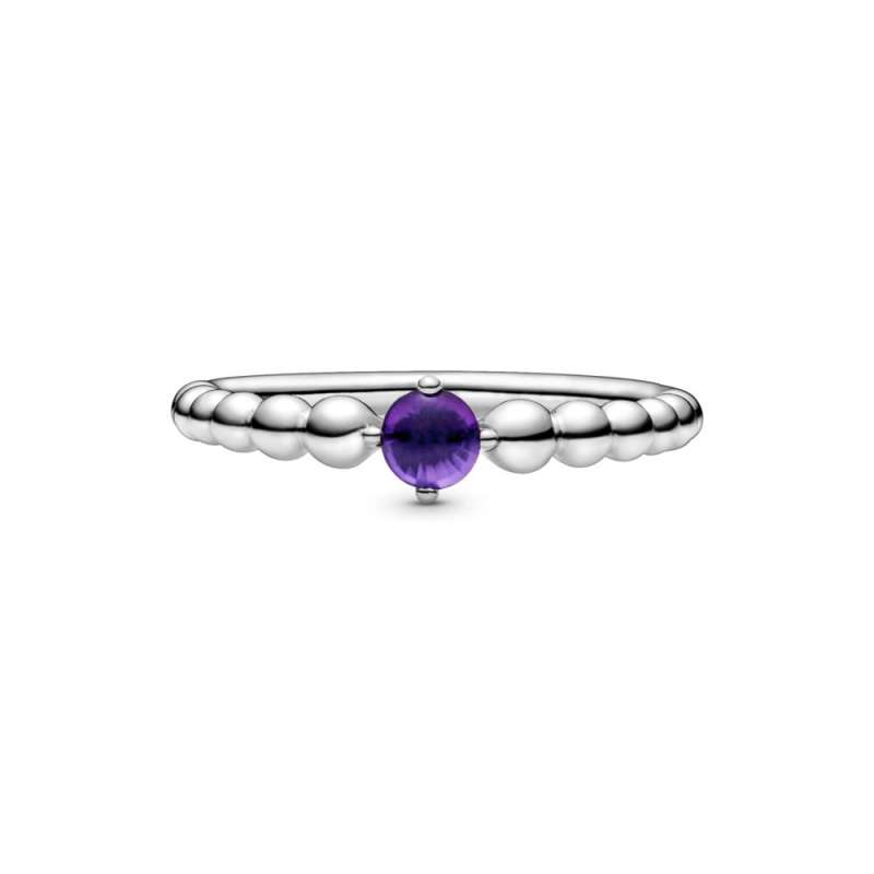 Inel cu mărgele violet