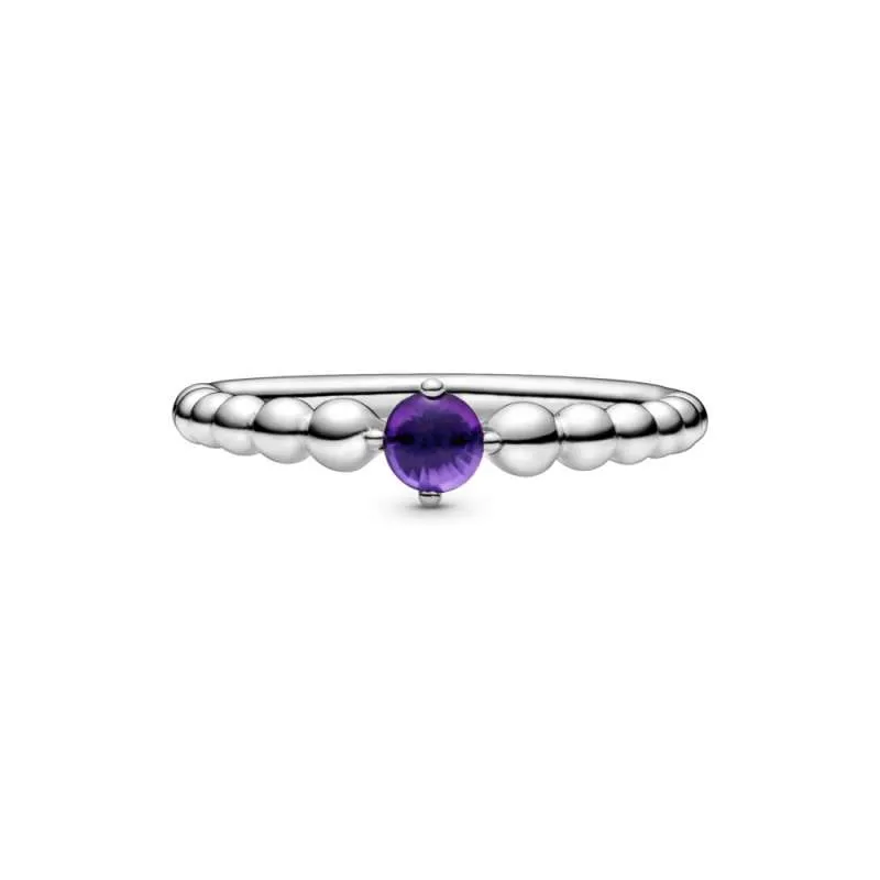 Inel cu mărgele violet