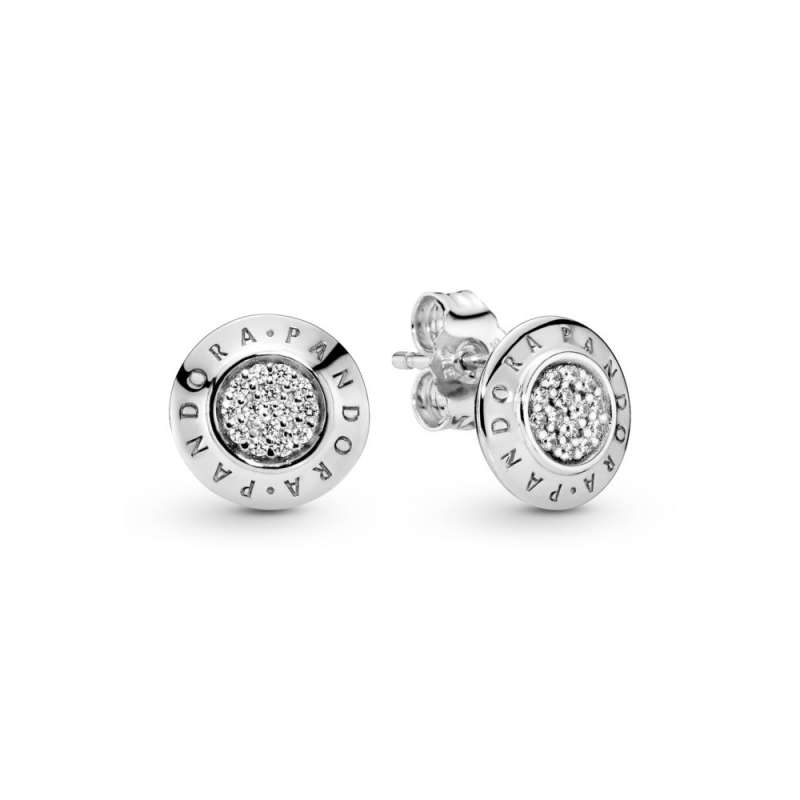 Cercei din argint şi zirconiu cubic, cu semnătura PANDORA