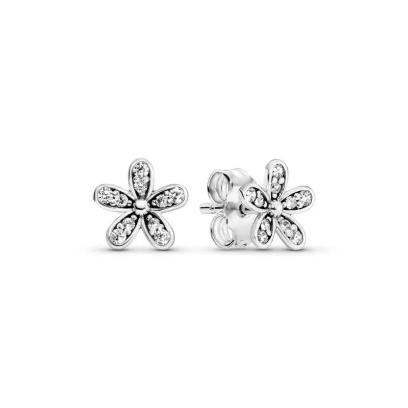 Cercei cu margarete, din argint 925 cu zirconiu cubic