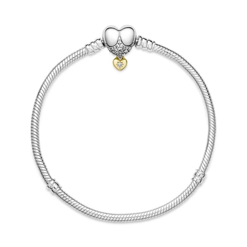 Brățară Pandora Moments Disney Princess de tip lănțișor clasic cu închizătoare sub formă de inimă