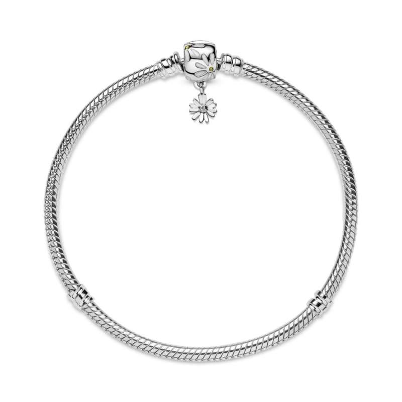 Brățară Pandora Moments, lanț clasic cu sistem de închidere în formă de floare