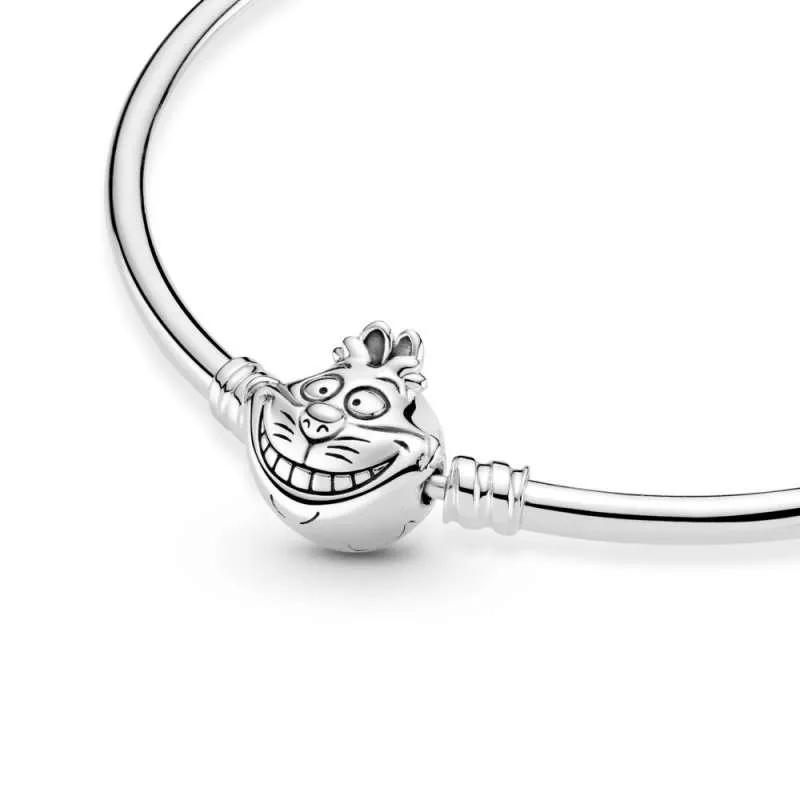 Brățară fixă Pandora Moments cu închizătoare cu motanul de Cheshire din Alice în Țara Minunilor de la Disney