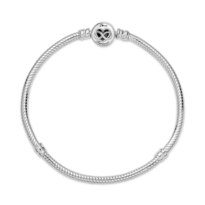 Brățară tip lanț clasic cu închizătoare de tip inimă Infinit Pandora Moments