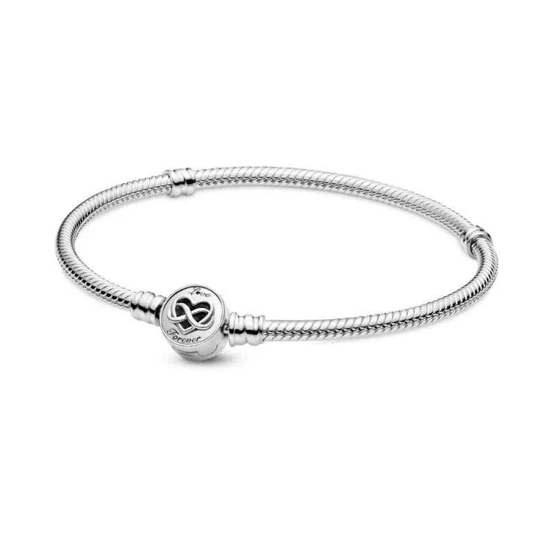 Brățară tip lanț clasic cu închizătoare de tip inimă Infinit Pandora Moments