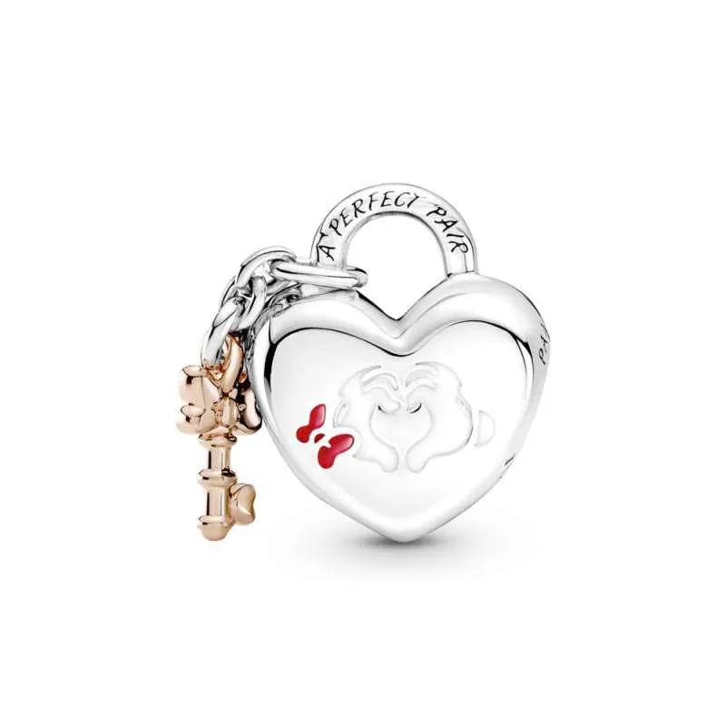 Talisman cu lacăt cu Mickey Mouse și Minnie Mouse de la Disney